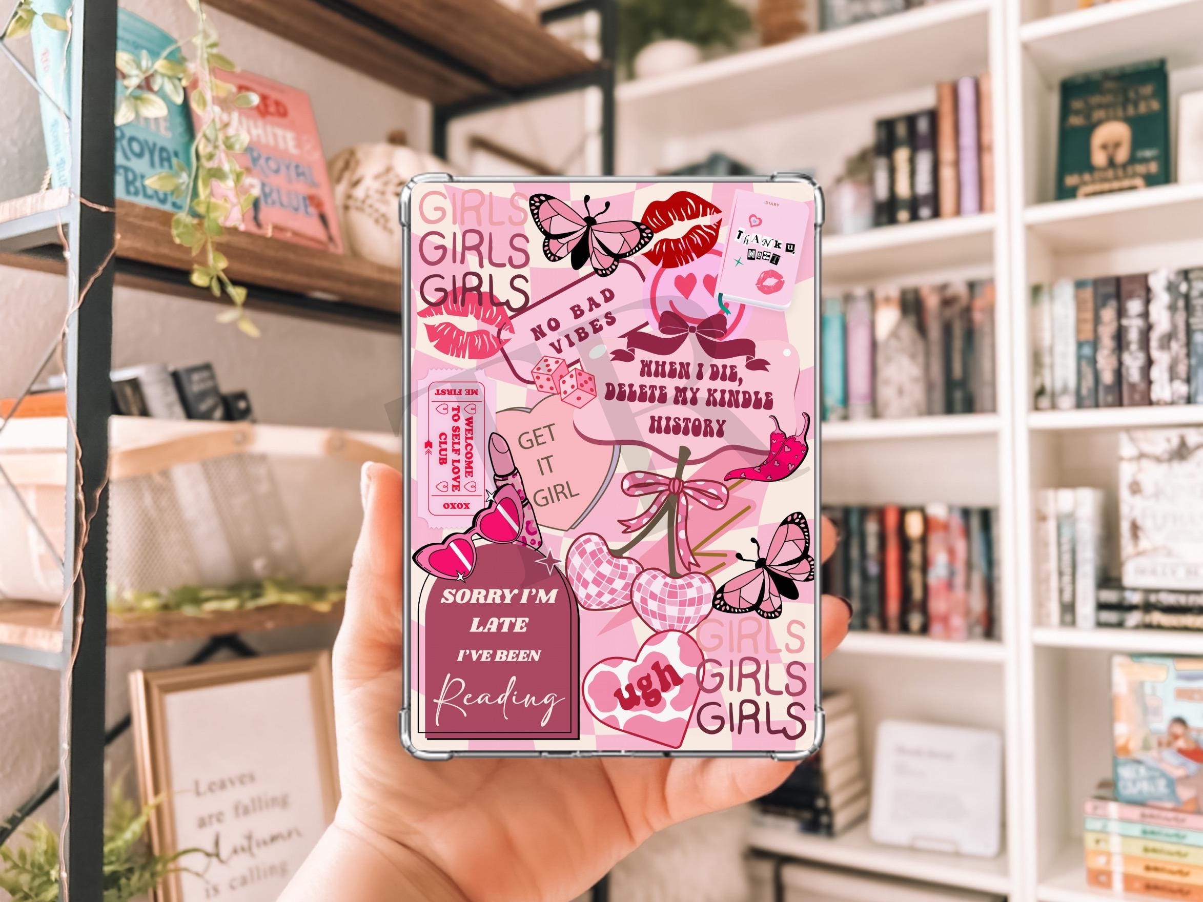 Kindle case insert for clear case- girls girls girls png download | kindle insert | e-reader accessories |  book png | bookish |