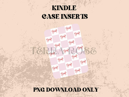 Checkered Bows kindle insert png download | clear case insert | e-reader accessories |  book png | bookish | kindle accessories