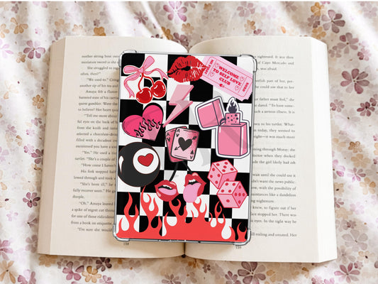 Trendy Pink Kindle Case Insert / booktok/ bookish merch/ clear case insert/ edgy